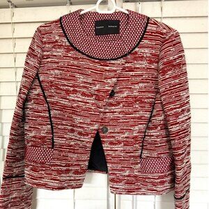 Proenza Schouler Jacquard Collarless Blazer in Red Viscose